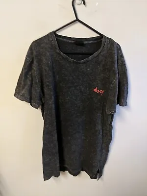 KSCY Shirt Mens Medium Black Charcoal Wash Double Sided Gym Athleisure Tee • $15