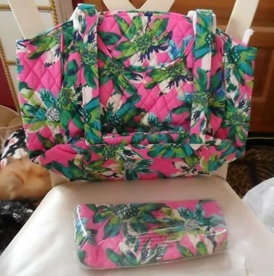 Vera Bradley Glenna Handbag & Brush And Pencil Case In Tropical Paradise • $59