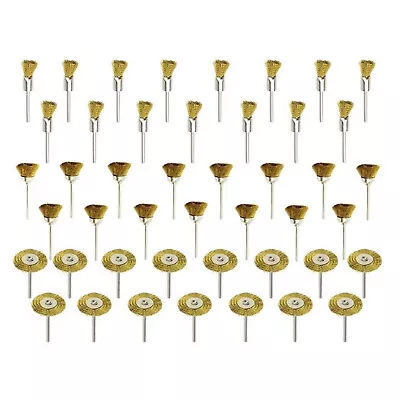 45Pcs 3mm Shank Brass Wire Wheel Polishing Mix Brush Set  Dremel Rotary Tool B • $23.96