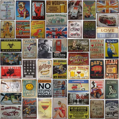£5.89 • Buy Large Tin Metal Sign Pub Bar Vintage Retro Wall Décor Poster Home Club 