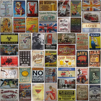 Large Tin Metal Sign Pub Bar Vintage Retro Wall Décor Poster Home Club  • £5.89