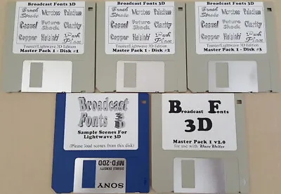 Broadcast Fonts 3D MP1©1991 Fo Commodore Amiga LightWave 3D NewTek Video Toaster • $39.98