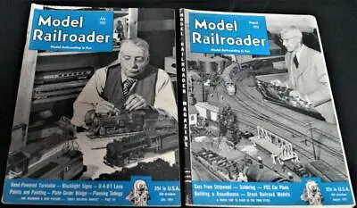 2 Model Railroader Magazines Aug Jul 1951 Vintage Toy Train Model Railroad Hobby • $7.49