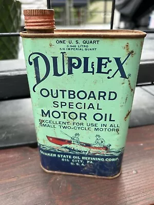 Vintage DUPLEX Outboard Special MOTOR OIL Quaker State CAN • $22.99