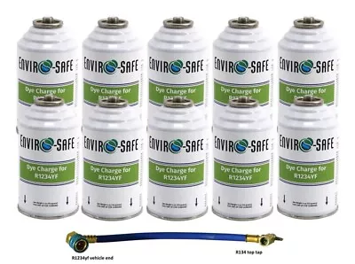 Dye Charge For 1234YF Systems + Simple Charging Hose (10 Can Kit) • $95