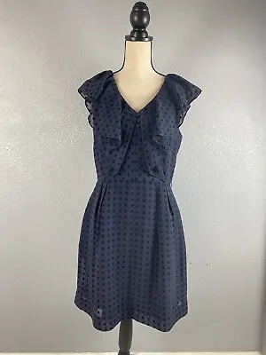 $34.99 • Buy Shoshanna Women’s Navy Blue Ruffle Cocktail Dress Size 10