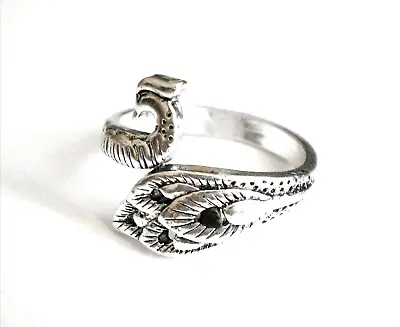$7.99 • Buy Silver Plated Fashion Phoenix Peacock Ring Size 8, 8.5, 9