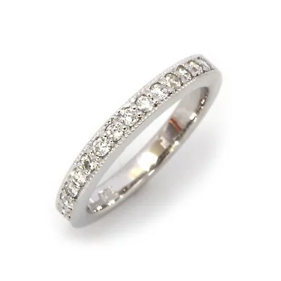 0.3 Ctw Natural Diamond Solid 14k White Gold Milgrain Wedding Band Ring 2.5 MM • $652.50