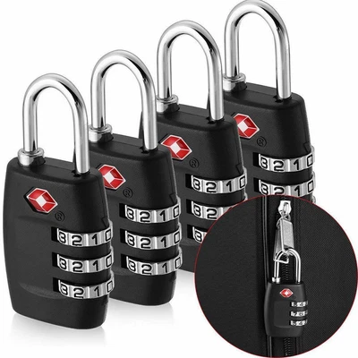 $4.59 • Buy 4pcs 4Dial TSA Security Locks Travel Luggage Combination Code PadLock Suitcase