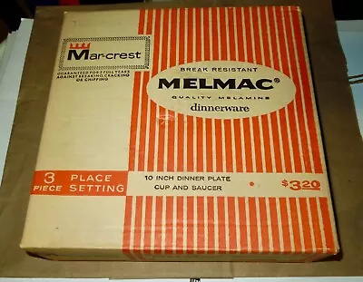 VINTAGE 1950s MAR-CREST MELMAC DINNER SET IN ORIGINAL BOX • $9.99