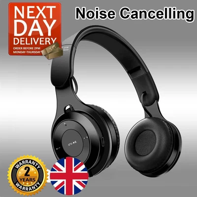 £10.90 • Buy Wireless Bluetooth Headphones With Noise Cancelling Over-Ear Earphones 5.1 UK