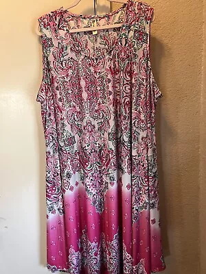 Shoreline Sleeveless Dress 4XL Pink • $5.99