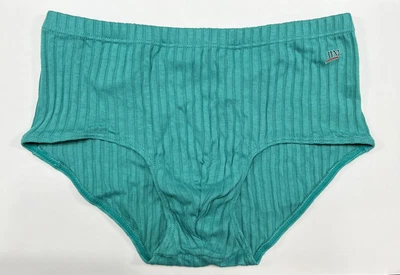 $15 • Buy Vintage Jim Low Rise Hipster Brief Underwear, Teal Green Ribbed, Men’s Size L