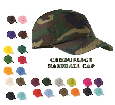 100% Brushed Cotton Mens Womens Ladies Baseball Cap Sports Summer Sun Hat • £1.99