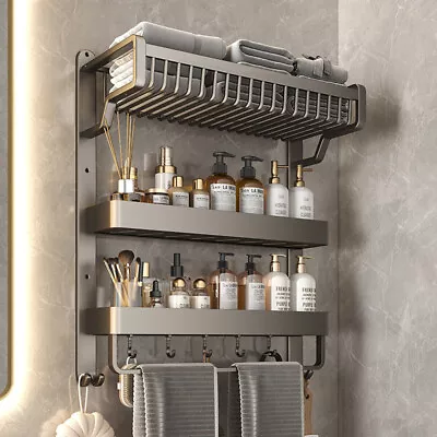 3Tier Corner Shower Caddy Bathroom Storage Shelf Basket Tidy Tray Organiser Rack • £11.94