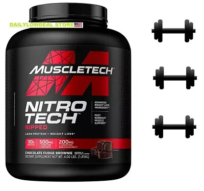 Muscletech Nitro Tech Ripped Ultimate Protein Chocolate Fudge Brownie 4 Lbs • $69.90