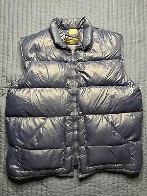 Vintage Sears Outdoor Vest Puffer Goose Down Western Wear Vest Blue • $30