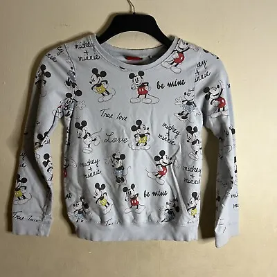 Next Girls Mickey Minnie Mouse Disney Jumper Age 11 Years Blue Love • £9