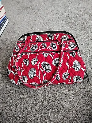 Vera Bradley Red Deco Daisy‎ Shoulder Handbag Purse • $15.50