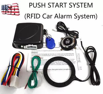 $31.63 • Buy USA Car Ignition Switch 12V RFID Engine Start Push Button Starter Kit Universal