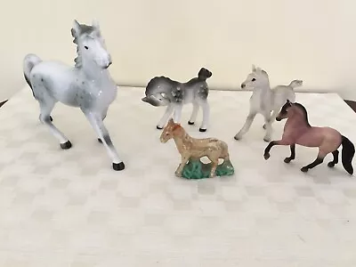 Vintage Horse Figurines - Lot Of 5 - Ceramic/Glass Made In Japan + Breyer Reeves • $12.99