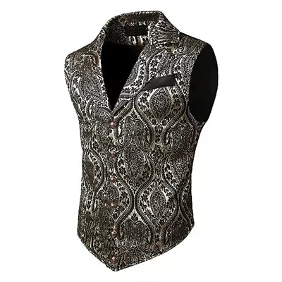 Mens Victorian Suit Vest Tailored Collar Silm Fit Steampunk Gothic Waistcoat Top • $21.06