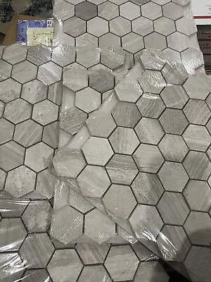 5X (sheets) Honeycomb Hexagon 12”X11.75” Textured Marble Wall Tile 0.98sq Each • $99.99