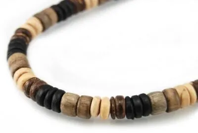 Men Women Surfer Choker Necklace Bracelet Anklet Coco 5mm Natural Wood Beads • $4.89