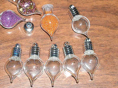 $2.02 • Buy 1 Glass Victorian Tear Bottle Vial Charm Fill Locket Pendant New *~