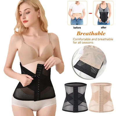 Women Waist Trainer Shapewear Tummy Control Cincher Body Shaper Workout Girdle • £7.79