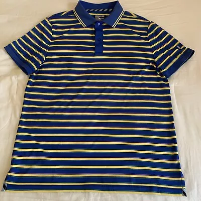 TAILORBYRD Sport Classic Polo Male Sz M Polyester Multi Tropical Strip Tennis • $25