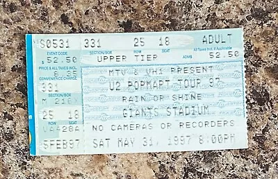 U2 Ticket Stub 5/31/1997 Giants Stadium New Jersey York Popmart Tour • £14.24