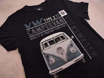 Volkswagen VW Type 2 T1 Camper Van Bus Men's T-shirt Medium M Navy Bug Official • £0.99