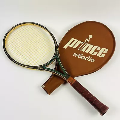 Vintage Prince WOODIE 1980’s Tennis Racket 4 3/8” Wood & Graphite With Cover • $44