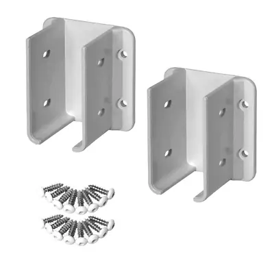 10 PC White Vinyl Fence Bracket Kit For Fencing Secure Fence Panel Attachment • $7.82