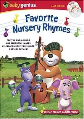 Baby Genius Favorite  Nursery Rhymes W/bonus Music CD - DVD - VERY GOOD • $3.68