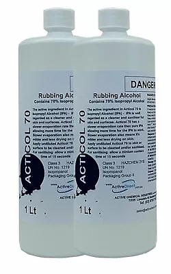 $21.45 • Buy Isopropyl Alcohol 70 70% IPA Isopropanol 2 X 1L  Litre Surface Cleaner Sanitiser