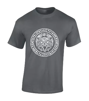 £7.99 • Buy Viking Wolf Mens T Shirt Cool Thor Odin Celtic Design Symbol Hammer Axe Top