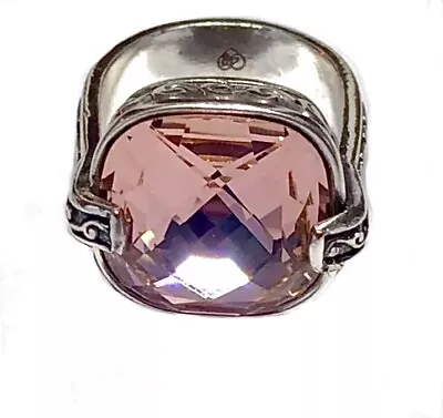 Brighton Venus Rising Pink Swarovski Crystal Silver Size 7 Ring Vg/vg+✨vintage • $92.25