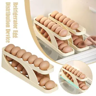 £7.59 • Buy Automatic Scrolling Egg Rack Holder Storage Box Container Refrigerator NEW UK~