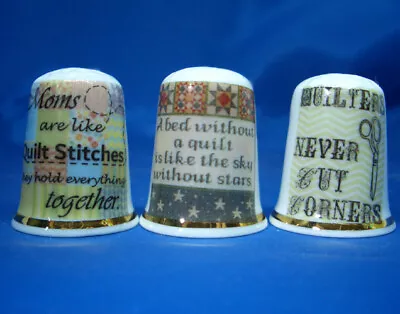 £9.95 • Buy Birchcroft China Thimbles -- Set Of Three -- Quilting Thoughts