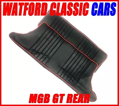 MGB GT Rear Seat Covers All Years - Black With Red Piping • $84.95