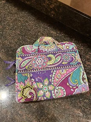 Vera Bradley Hanging Organizer Travel Cosmetic Bag Purple Paisley Heather Deluxe • $26.99