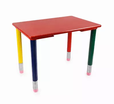 Vintage Kids Pencil Desk Small Table Wooden Nursery Play Children Colorful End • $165