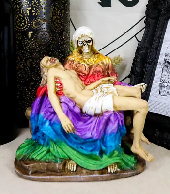 Ebros Santa Muerte Piadosa Rainbow Robe Statue La Pieta Of The Most Holy Death • $40.99