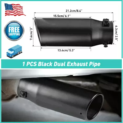 AUXITO Car Exhaust Pipe Tip Rear Tail Throat Muffler Stainless Steel Black 1 PCS • $26.99