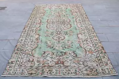 Vintage Rug Turkish Rug Home Decor  Rugs 5.7x9.9 Ft Large Rug Oushak Rug • $152.64