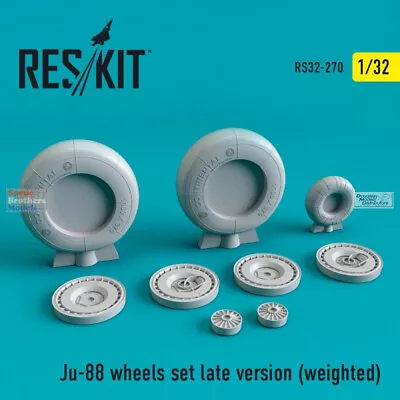 RESRS320270 1:32 ResKit JU-88 Late Version Weighted Wheels Set • $22.59