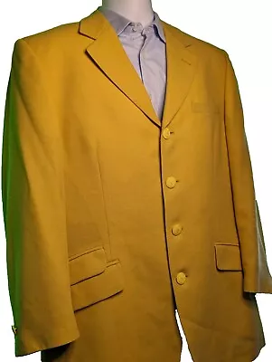 VERSACE V2 Gold Yellow Blazer 50 EU 40 US Mens 4Btn Jacket Sport Coat VTG EUC! • $126.75