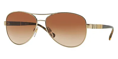 New BURBERRY Light Gold Brown Gradient Pilot Metal Sunglasses BE 3080 114513 • $284